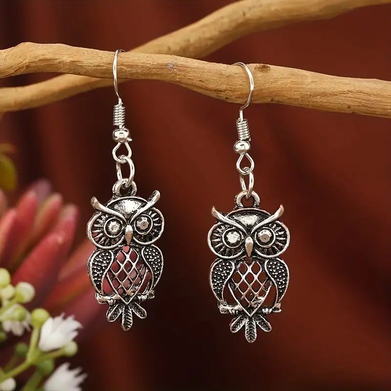 Bohemian Owl Dangle Earrings