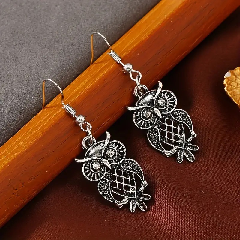 Bohemian Owl Dangle Earrings