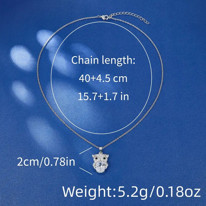Owl Pendant Necklace With Cubic Zirconia