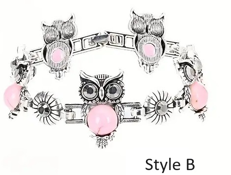 Owl bracelet Pink Style B
