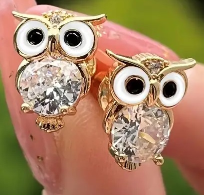 Elegant Exquisite Rhinestone Owl Earrings - Image 9