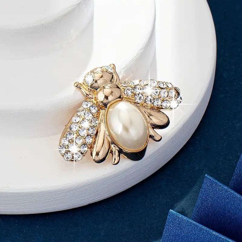 Rhinestone Alloy Bee Brooch - Image 11