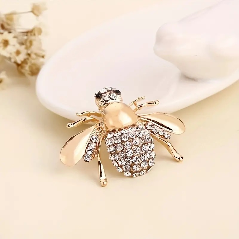 Rhinestone Alloy Bee Brooch - Image 6