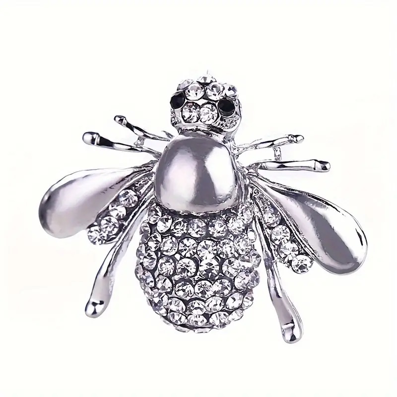 Rhinestone Alloy Bee Brooch - Image 3