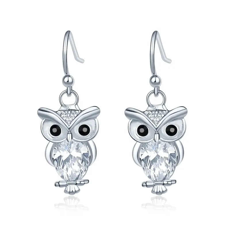 Rhinestone Owl Earrings