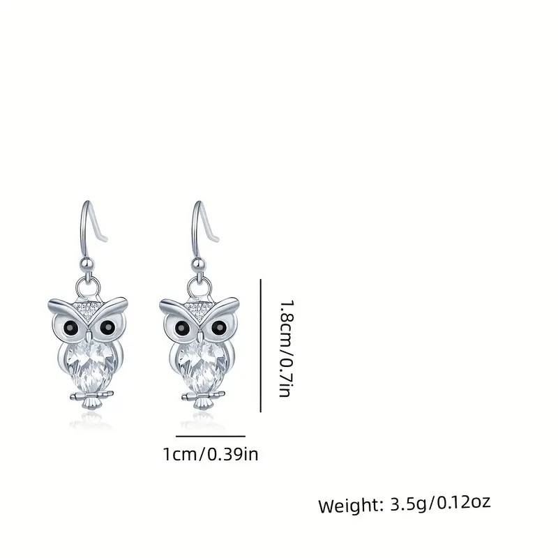 Elegant Exquisite Rhinestone Owl Earrings - Image 6