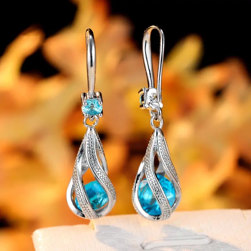 Spiral Teardrop Hollow Earrings