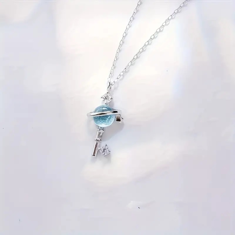 Starry Sky Key Pendant Sparkling Zircon Inlaid Clavicle - Image 3