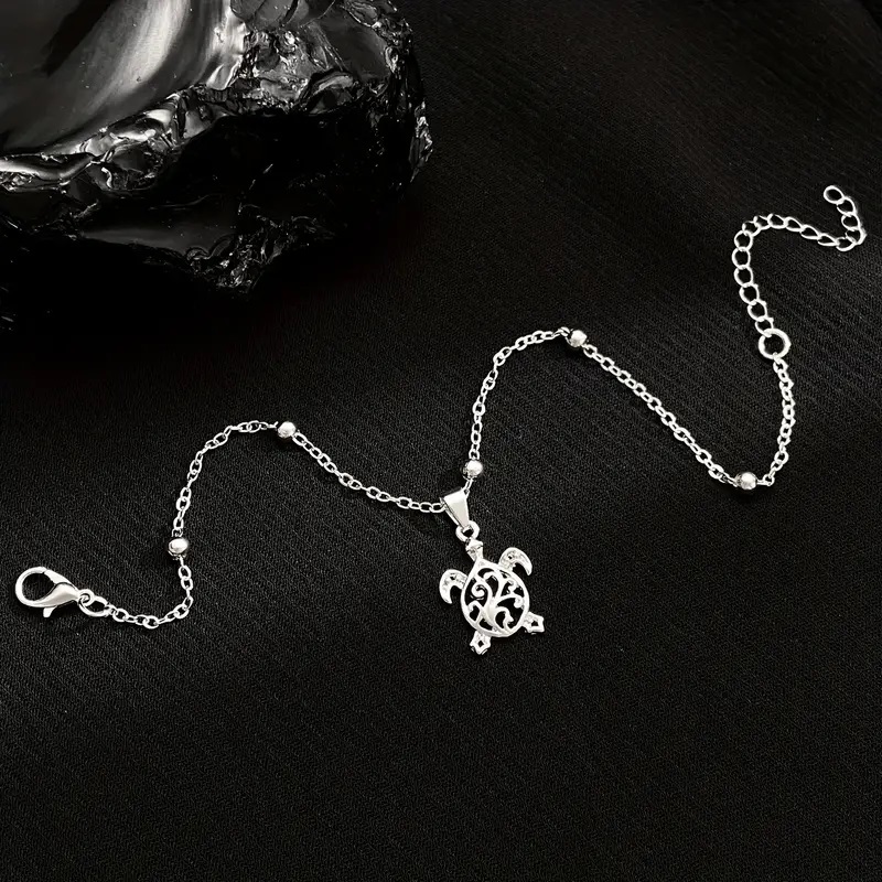 Unique Alloy Hollow Turtle Pendant Anklet - Image 4