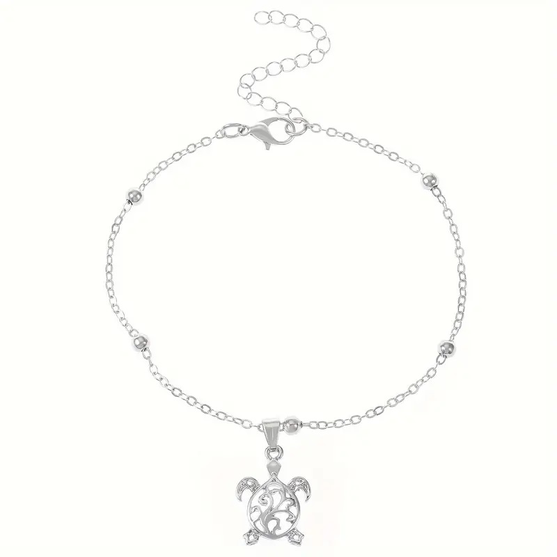 Unique Alloy Hollow Turtle Pendant Anklet - Image 2