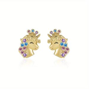 Unicorn earrings gold
