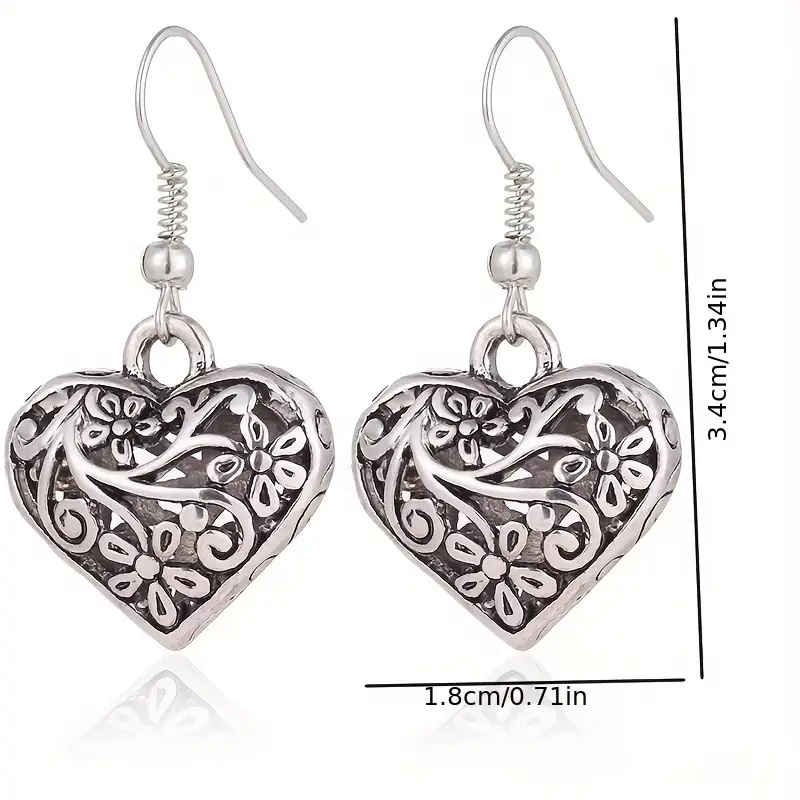 Vintage Hallow Heart Earrings - Image 3