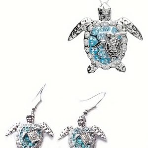 baby turtle necklace & earrings set