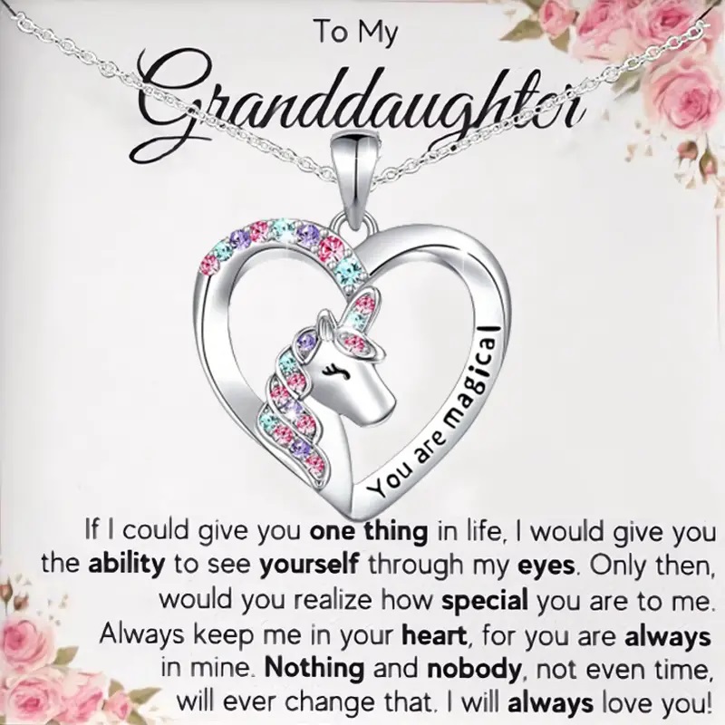 grandaughter unicorn necklace