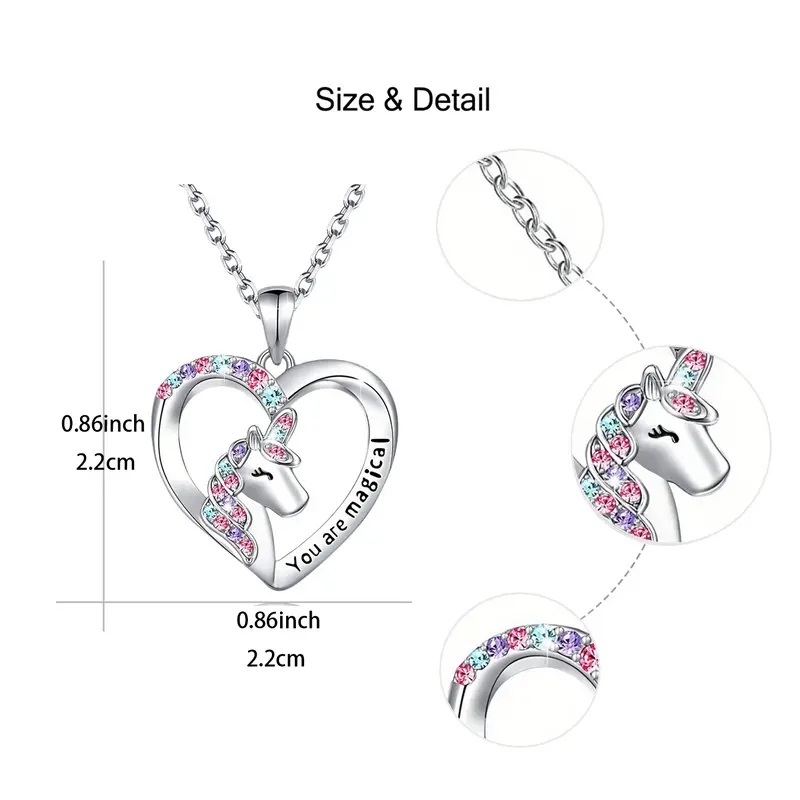 To My Granddaughter Unicorn Pendant Necklace & Card - Image 5