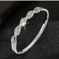 Wave Bangle Adjustable White Gold
