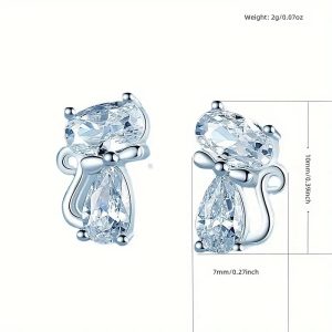 Shiny Cat Stud Earrings