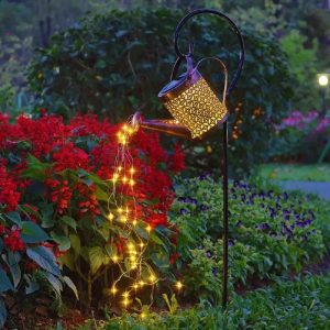 Outdoor Solar Lantern Garden Watering Can