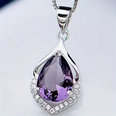 Water Drop Necklace Purple