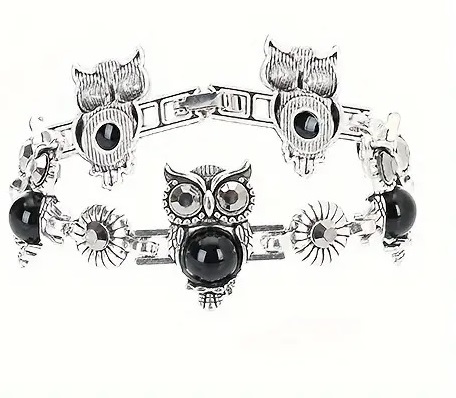 owl bracelet black style b