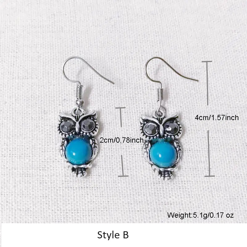 owl earrings style turquoise style b