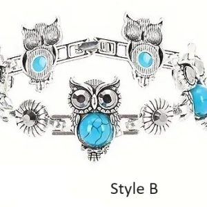 vintage owl bracelet turquoise b