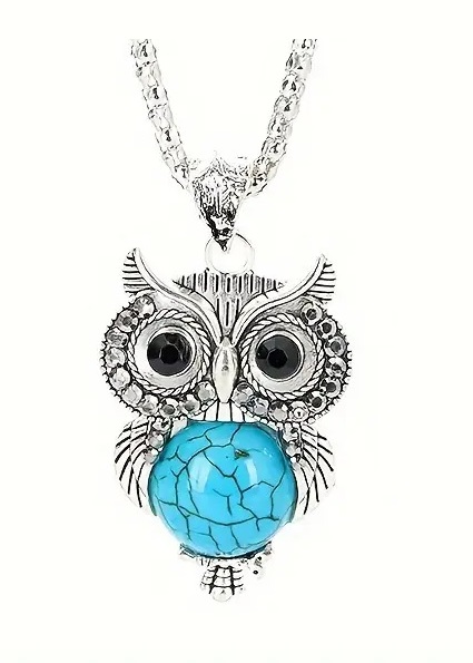 vintage owl necklace style b