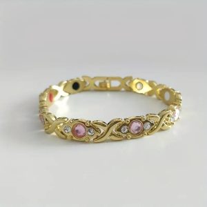 Unisex Fashion Exquisite Energy Magnetic Bracelet Gold