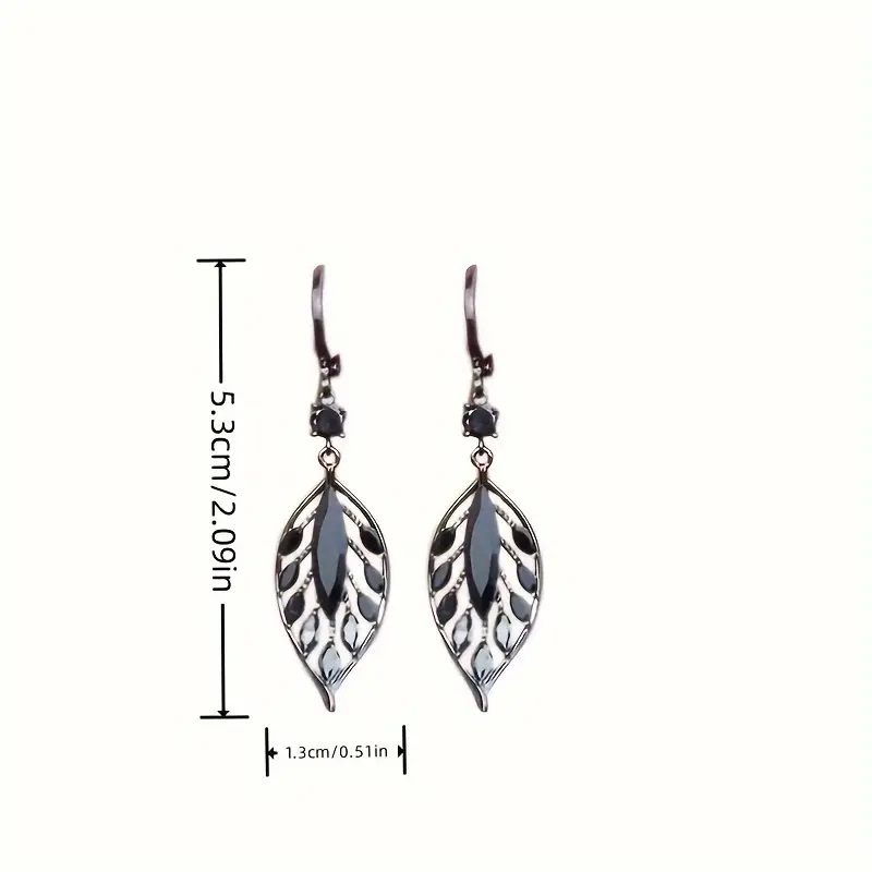 black leaf earrings