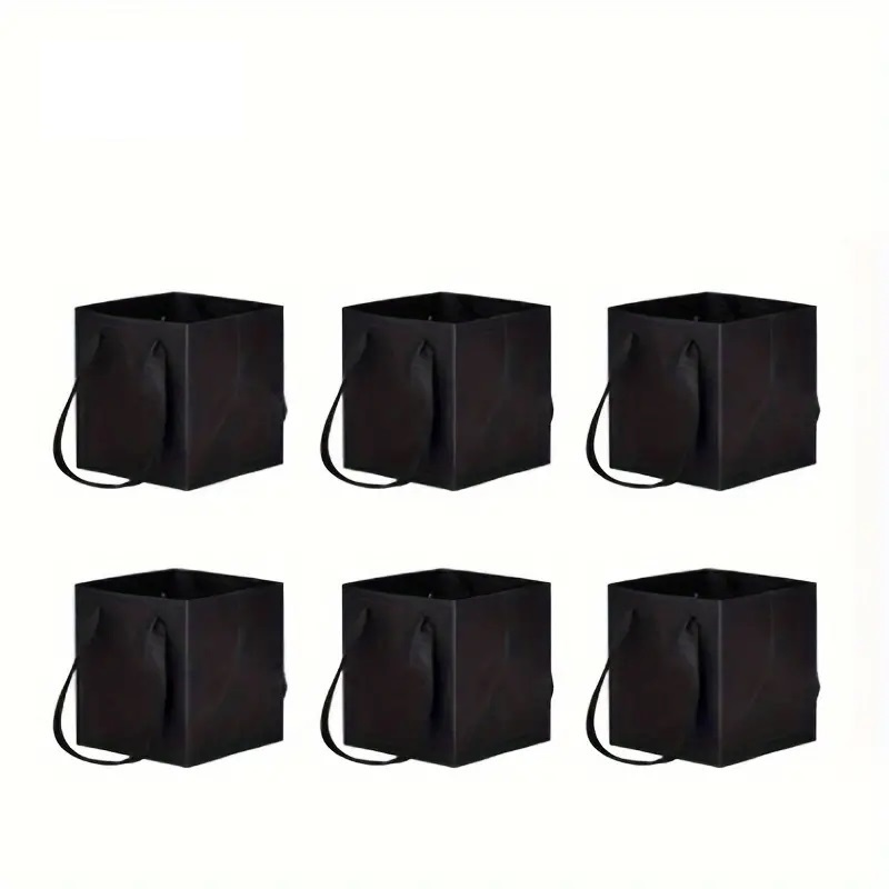 Black Square Gift Box with Tot Bag & Ribbon - Image 4
