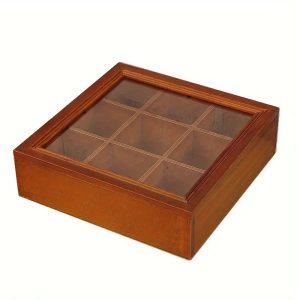 Wooden Desk Organizer With Acrylic Lid