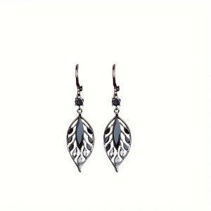 Light Weight Black Leaf Earrings