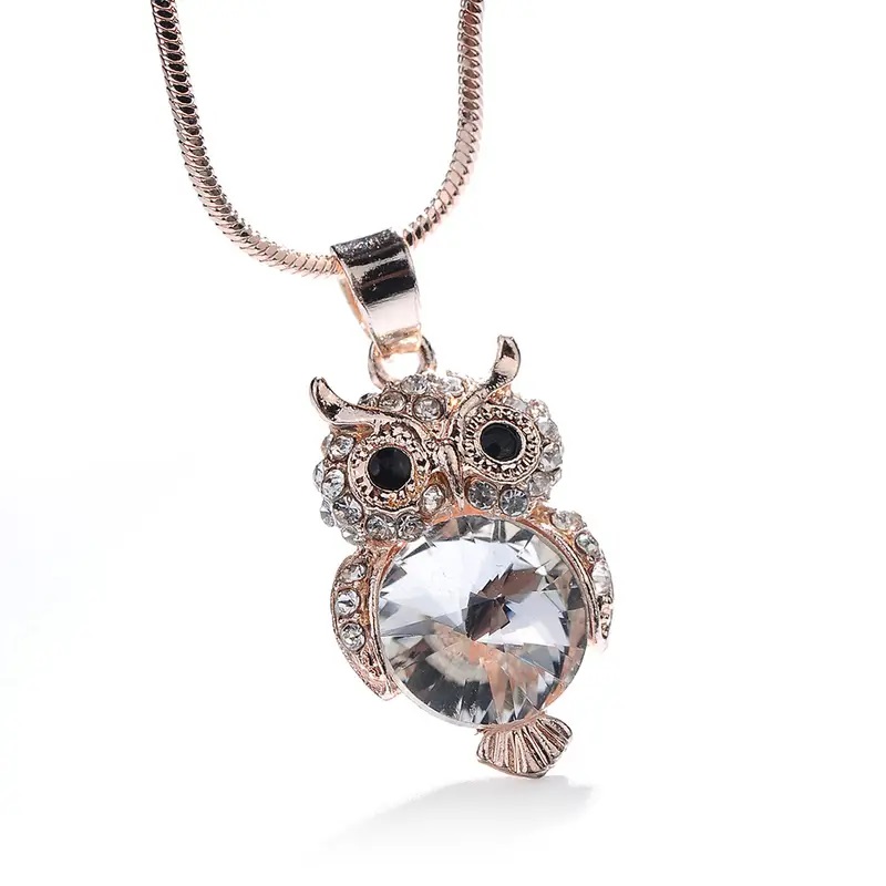 rhinestone necklace rose golden