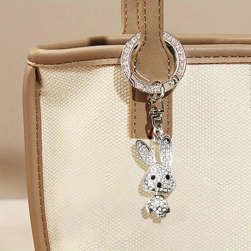 Rhinestone Rabbit Keychain