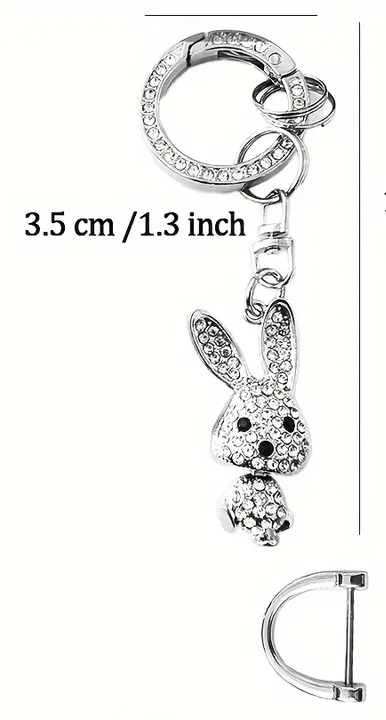 Rhinestone Rabbit Keychain
