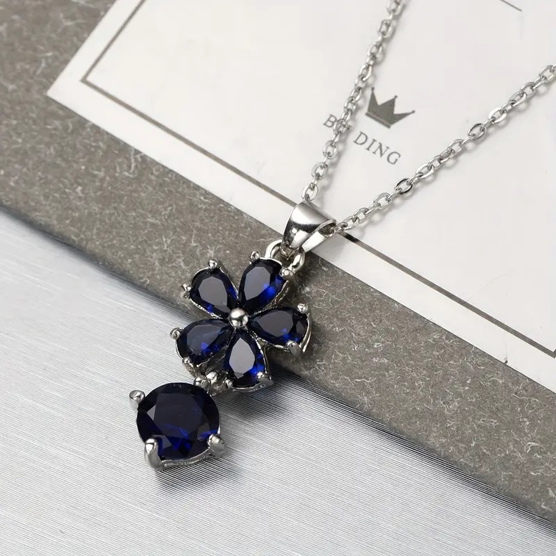Blue Zircon Necklace