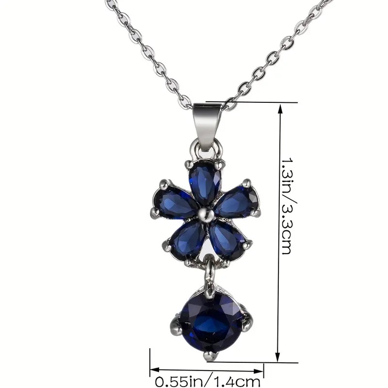 royal blue zircon clavicle chain