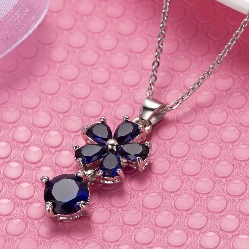 royal blue zircon clavicle chain