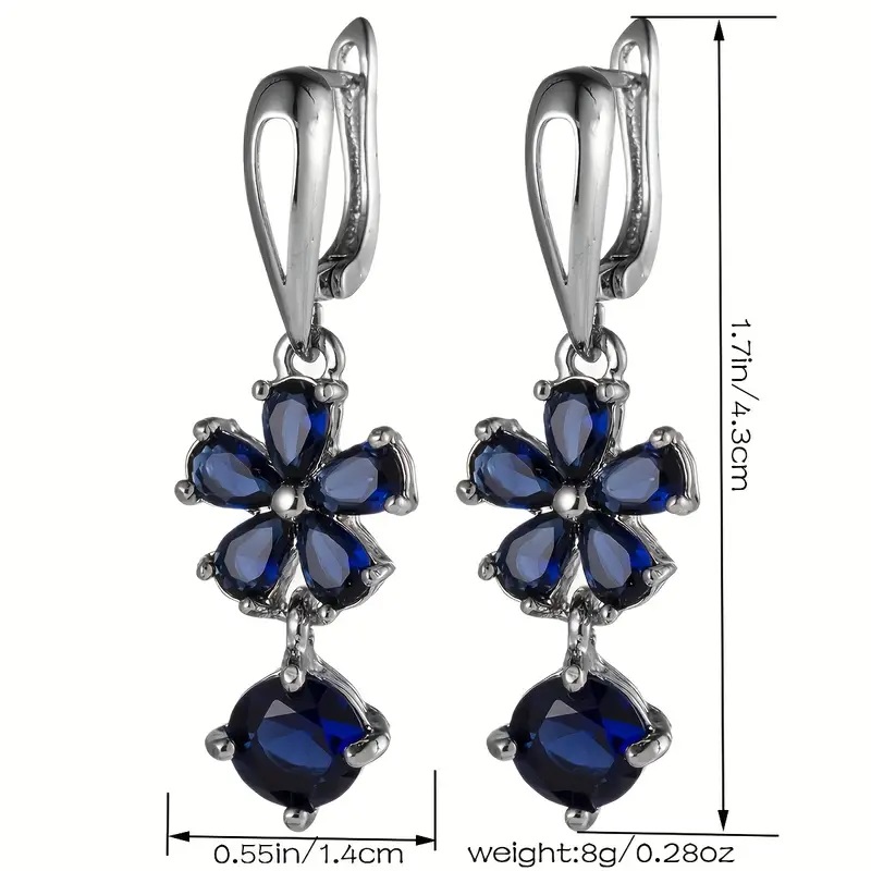 Vintage Royal Blue Zircon Earrings or Necklace - Image 3