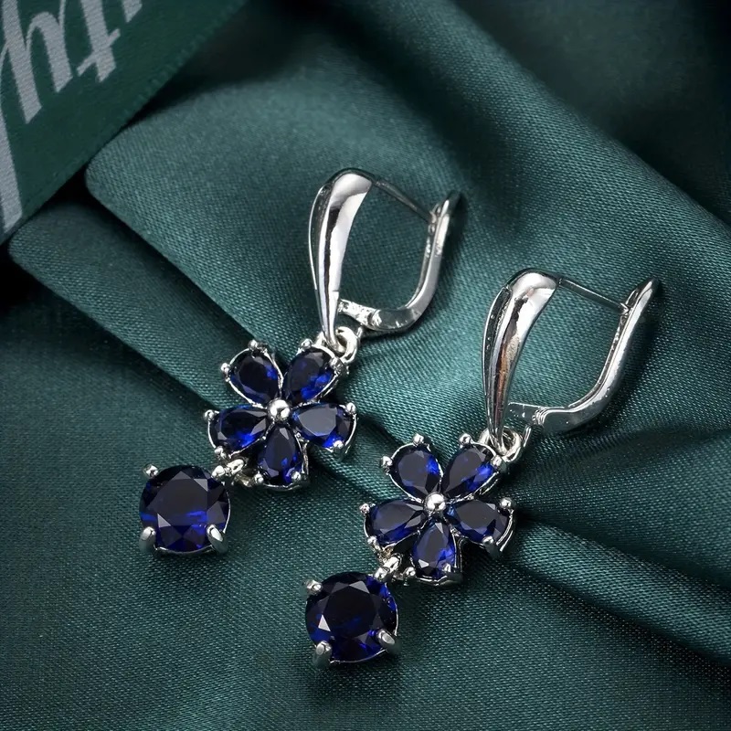 Blue Zircon Earrings