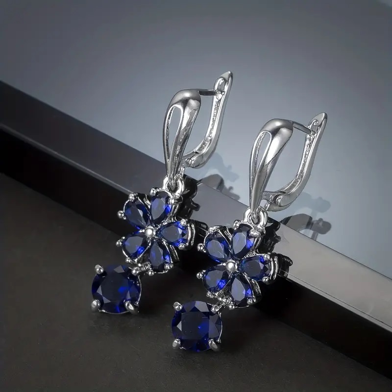 Vintage Royal Blue Zircon Earrings or Necklace - Image 5
