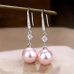 Imitation Pearl Dangle Ball Design Earrings