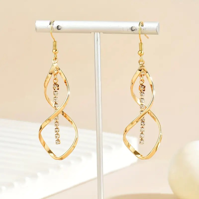 18k plated spiral dangle earrings