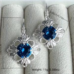 Drop Earrings Sparkling Flower Design