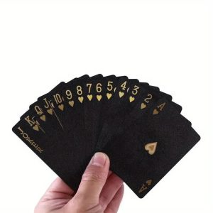 black golden waterproof playing cards