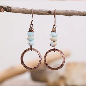 Bohemian hoop dangle earrings