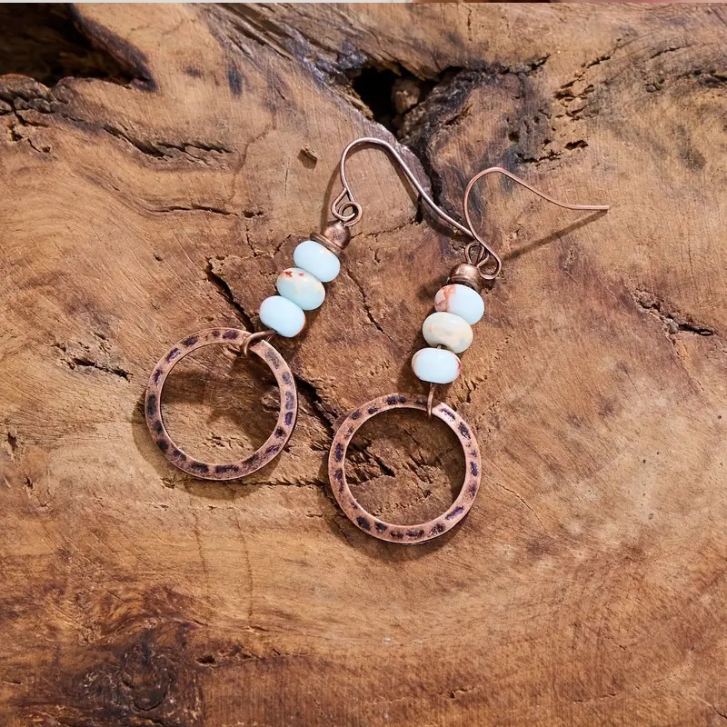 Bohemian hoop dangle earrings