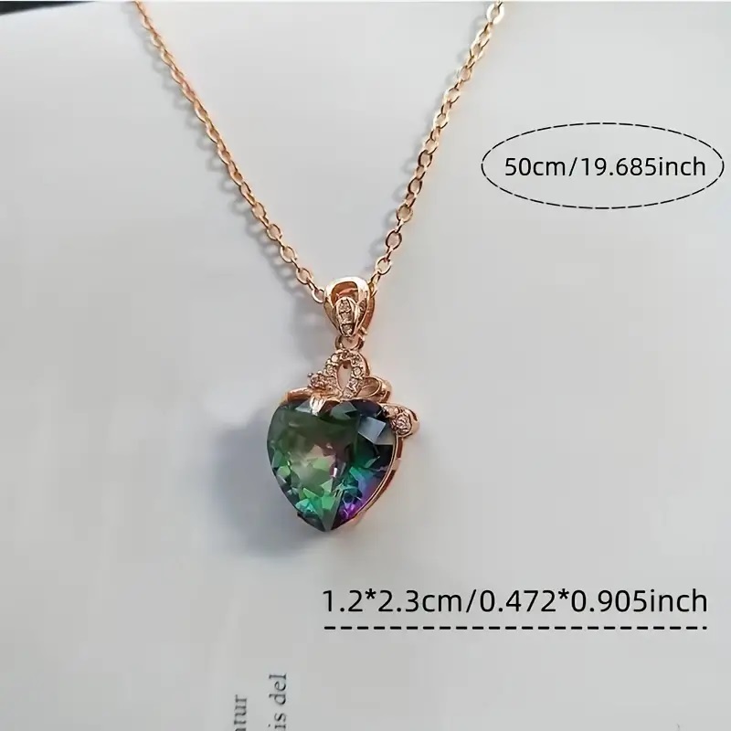 elegant heart shaped artificial crystal pendant