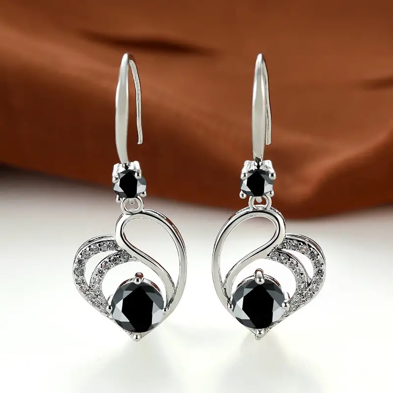 Heart luxury drop earrings