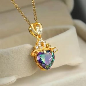 Shiny Elegant Heart-Shaped Artificial Crystal Pendant